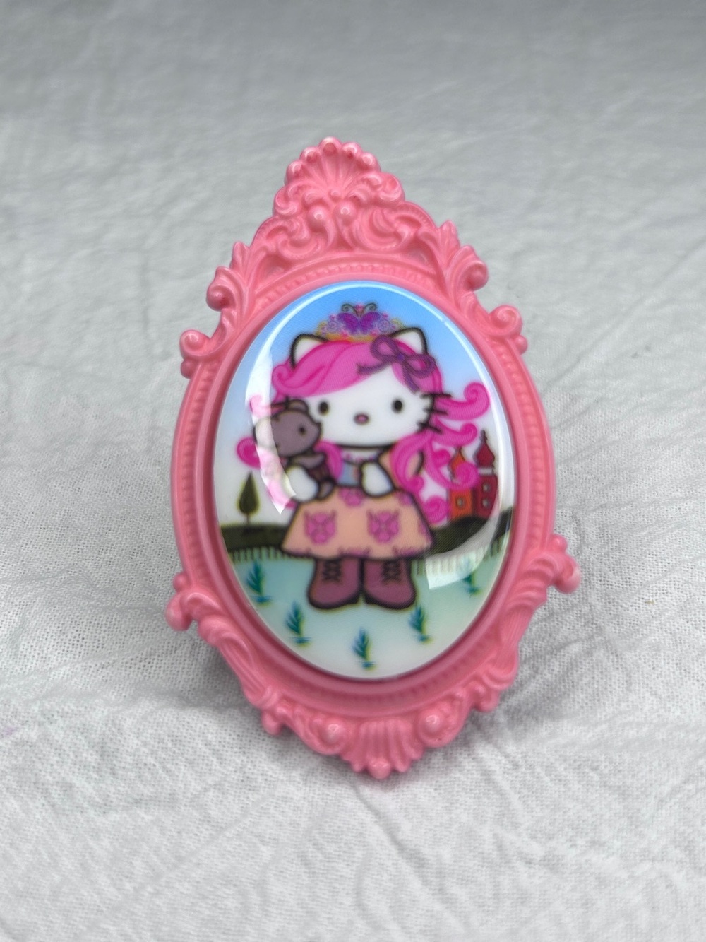 Tarina Tarantino- Rare Vintage Hello Kitty Pink Head Ring